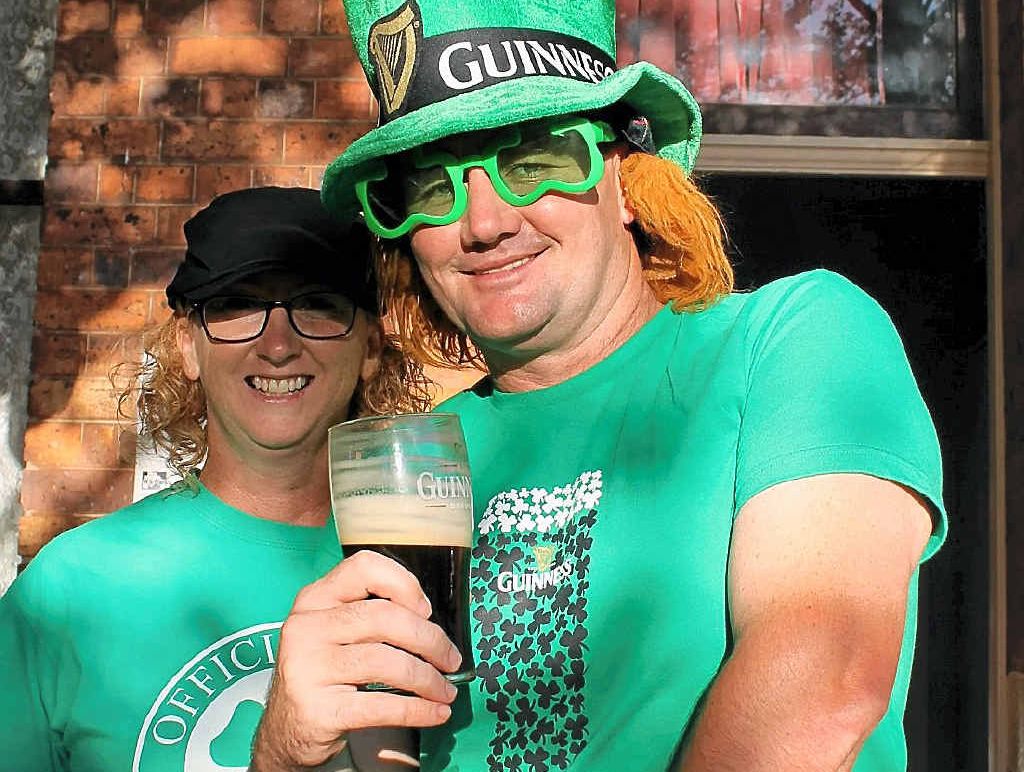 Craig and Lisa Frattini show off their inner Irish.